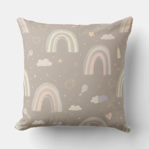 Oreiller de nurserie pastel scandinave Arcs-en-c
