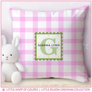 Oreiller de nurserie personnalisé avec monogramme