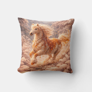 Oreiller de rêve de cheval de fantaisie doré