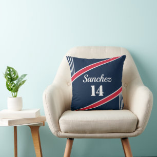 Oreiller de sport inspiré de la marine et du rouge