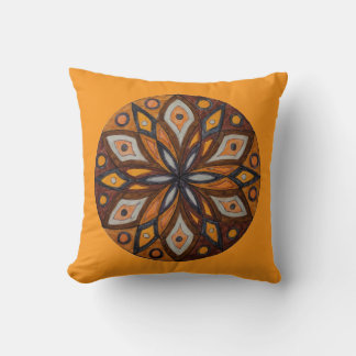 Oreiller décoratif à mandala en éclats marron/gris