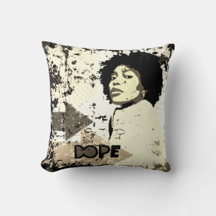 Oreiller décoratif Afro DOPE – Flèches Grunge, Cœu