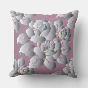 Oreiller décoratif argent/rose