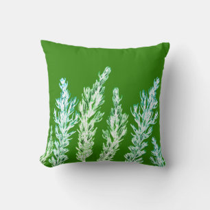 Oreiller décoratif avec branche de feuilles de rom
