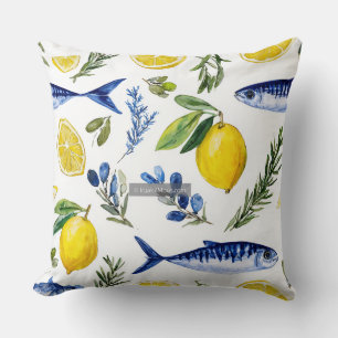 Oreiller décoratif avec motif d'été Mediterranea