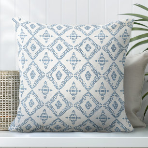 Oreiller décoratif bleu clair et blanc