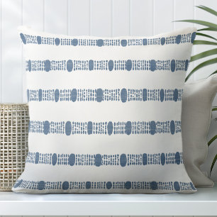 Oreiller décoratif bleu et blanc