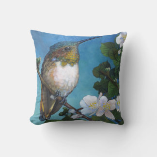 Oreiller décoratif Colibri & Fleurs Blanches