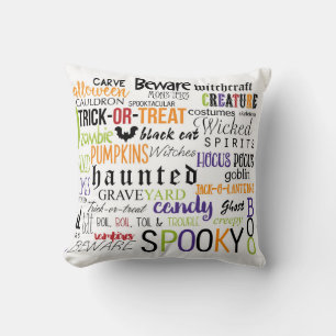 Oreiller décoratif de typographie de mots amusants