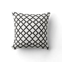 Oreiller décoratif diamant géométrique noir et bla