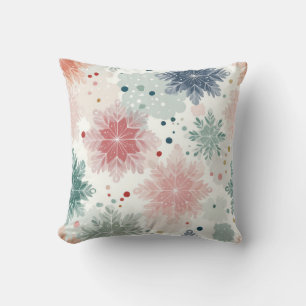 Oreiller décoratif floral aquarelle pastel doux