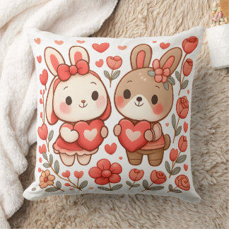 Oreiller décoratif Lapin Couple Romantique