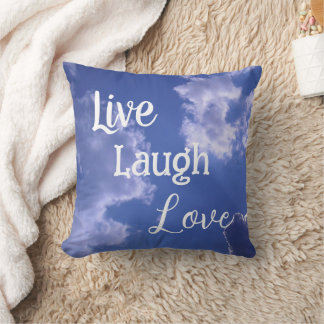 Oreiller décoratif Live Laugh Love | Ciel bleu nua