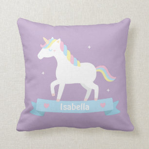 Oreiller décoratif pour chambre de filles Licorne
