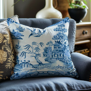 Oreiller décoratif vintage bleu saule