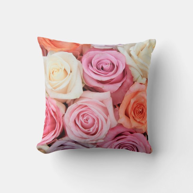 Oreiller d'impression rose et blanc rose (Recto)