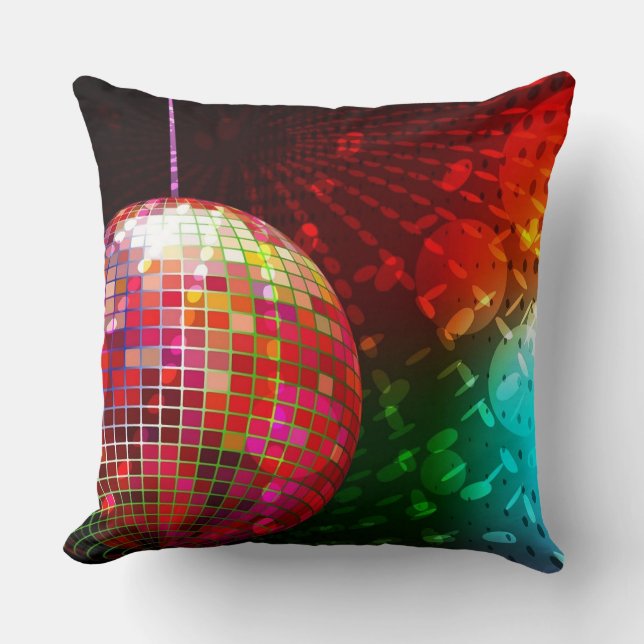 Oreiller Disco Night Retro 70's Disco Ball Throw (Recto)