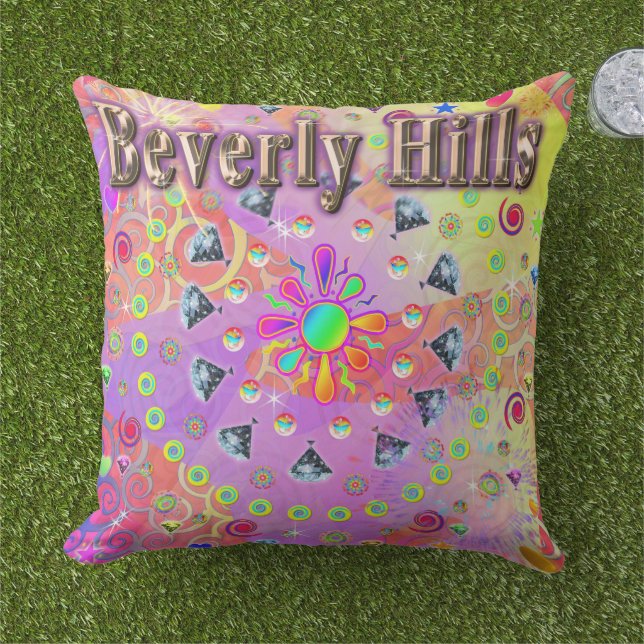 Oreiller doré chanceux de Beverly Hills (Herbe)