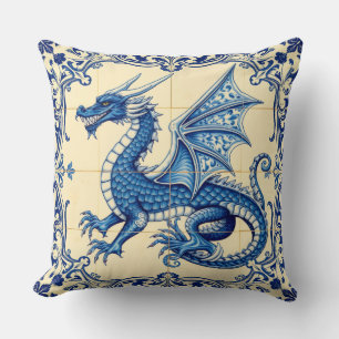 oreiller dragon ciel saphir