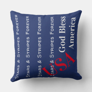 Oreiller Drapeau Américain Étoiles & Rayures Pour