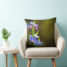 Oreiller Élégant - Petites Fleurs De Bleue