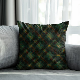 Oreiller EmeraldGrid Luxe Géométrique Or pour Airb