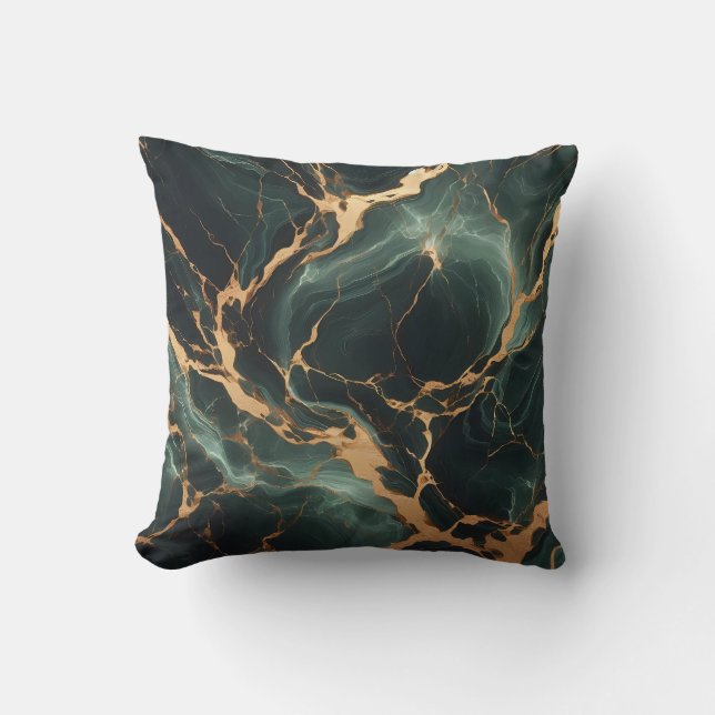 Oreiller émeraude vert en marbre (Recto)