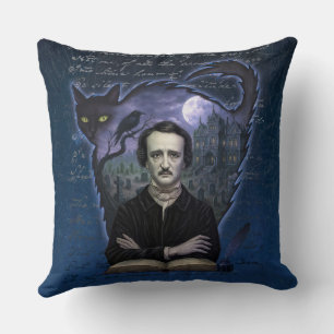 Oreiller en art gothique Edgar Allan Poe Raven