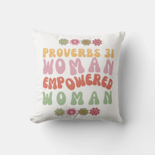 Oreiller en coton avec la phrase Femme habilitée P