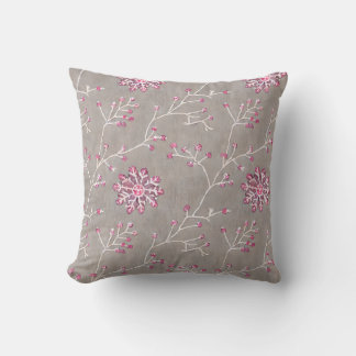 Oreiller Fleurs Roses de l'Hiver