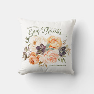 Oreiller Fleurs Roses 'Rendez Grâce en Toutes Chos