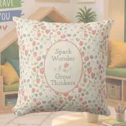 Oreiller floral inspirant pour enseignants en clas