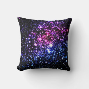Oreiller Galaxie Étincelle Étoiles Rose Violet Ble