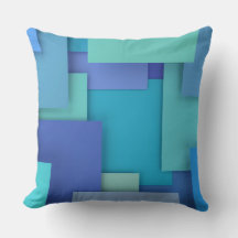 Oreiller géométrique bleu
