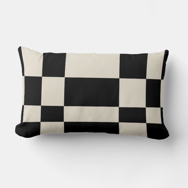 Oreiller géométrique moderne noir et blanc (Recto)