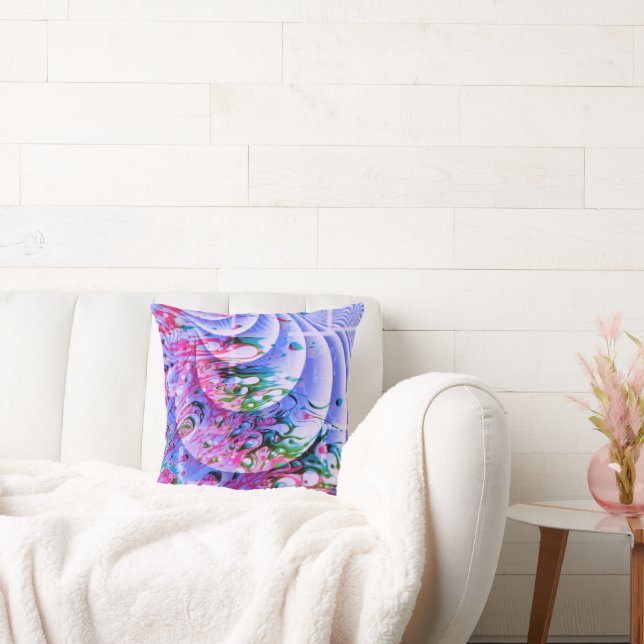 Oreiller graphique lilas avec design unique (Canapé)