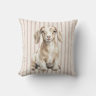 Oreiller imprimé de chevreau bébé à l'aquarelle