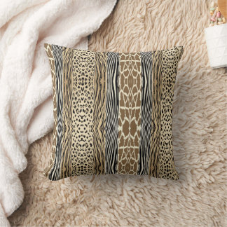 Oreiller Imprimé Zèbre en Relief Animal Beige