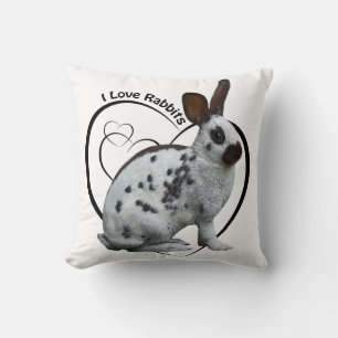 Oreiller J'adore les Lapins (Blanc)