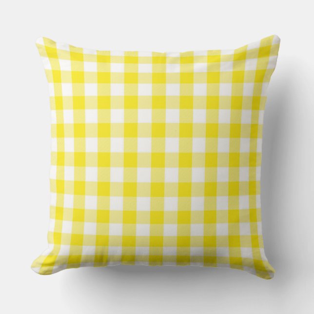 Oreiller Jaune En vichy Jaune Classique (Recto)