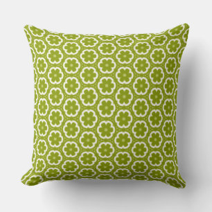 Oreiller jaune vert fleuri