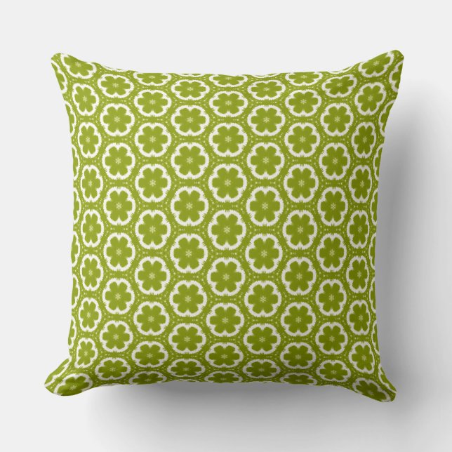 Oreiller jaune vert fleuri (Recto)
