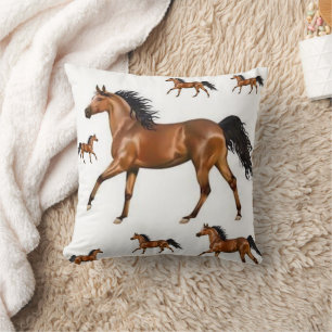 Oreiller jetable adorable cheval brun shiny