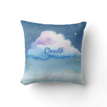 Oreiller jetable aquarelle nuage9 rêveur