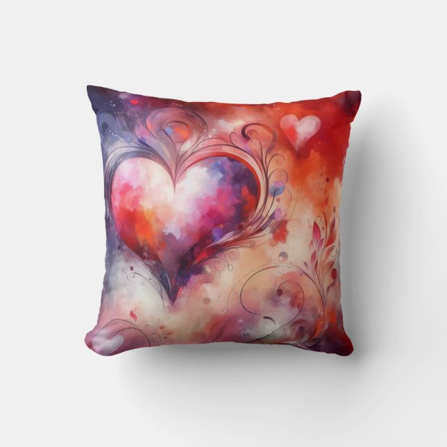 Oreiller jetable coeurs abstraits (Recto)