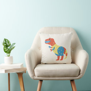 Oreiller jetable de dinosaure coloré mignon Cham