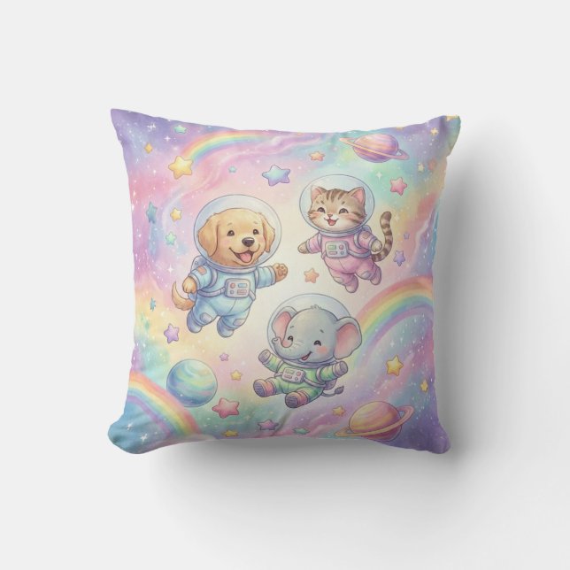 Oreiller jetable Galaxie Astronautes Animaux Migno (Recto)