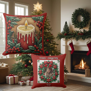 Oreiller jetable personnalisable Bougie de Noël ro