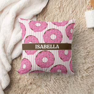 Oreiller Jetable Rose Sucré en Forme de Beignet