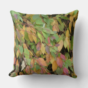 Oreiller jeté à motif de feuilles d'automne coloré